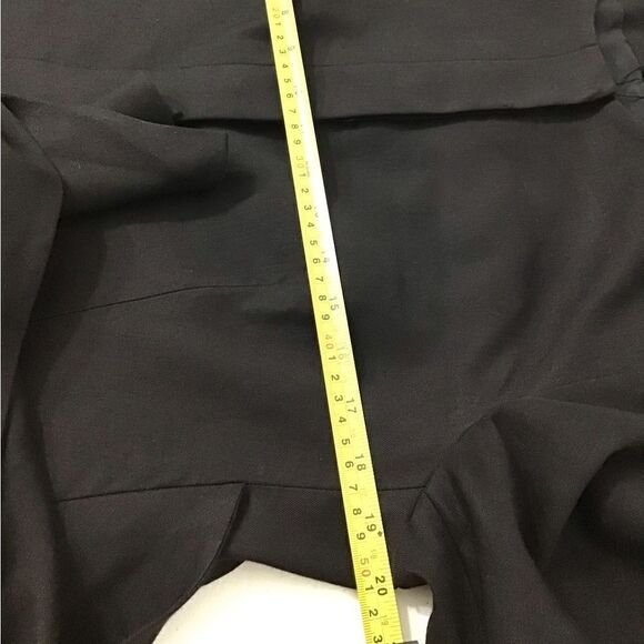 St John Black Linen Blend Collarless Attached Front Tie Belt Blazer New Size 10 - Picture 11 of 12